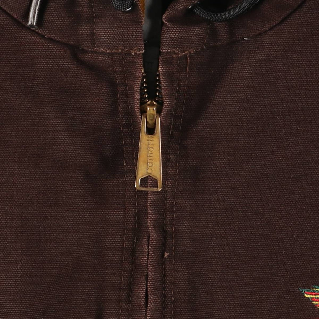 00'S Carhartt Active Jacket Duck Full Zip Parka Men's L size cotton brown type Vintage Second Hand