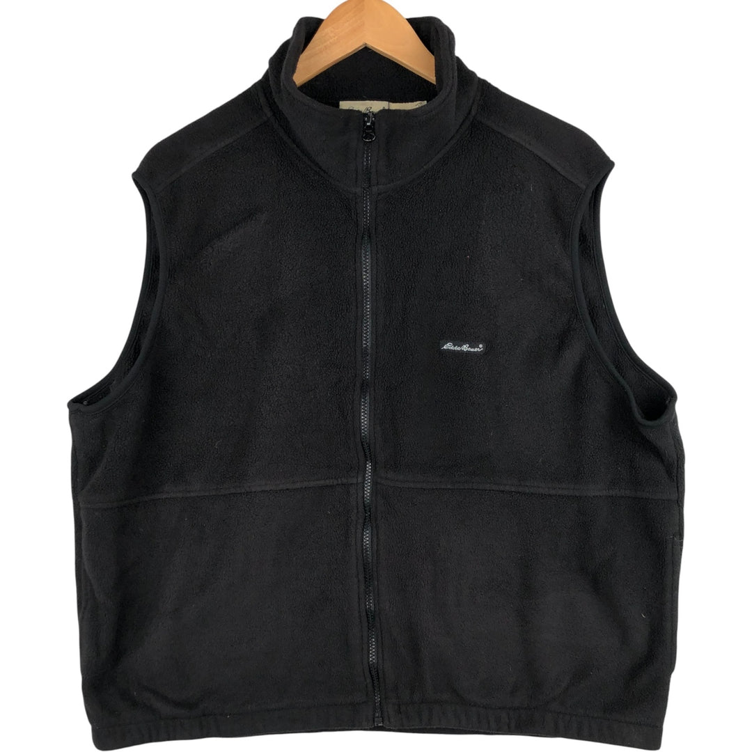 2000'S Eddie Bauer fleece vest, men's size L polyester black type Vintage Second Hand