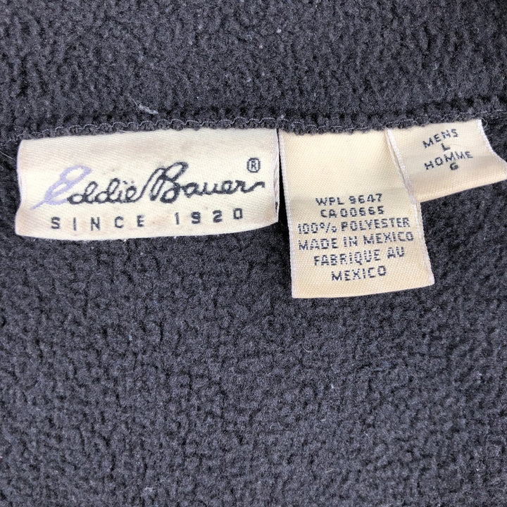 2000'S Eddie Bauer fleece vest, men's size L polyester black type Vintage Second Hand