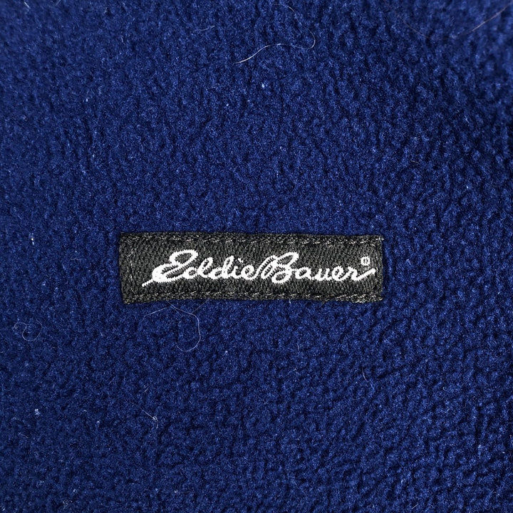 2000'S Eddie Bauer fleece vest, men's size M polyester Navy blue Vintage Second Hand