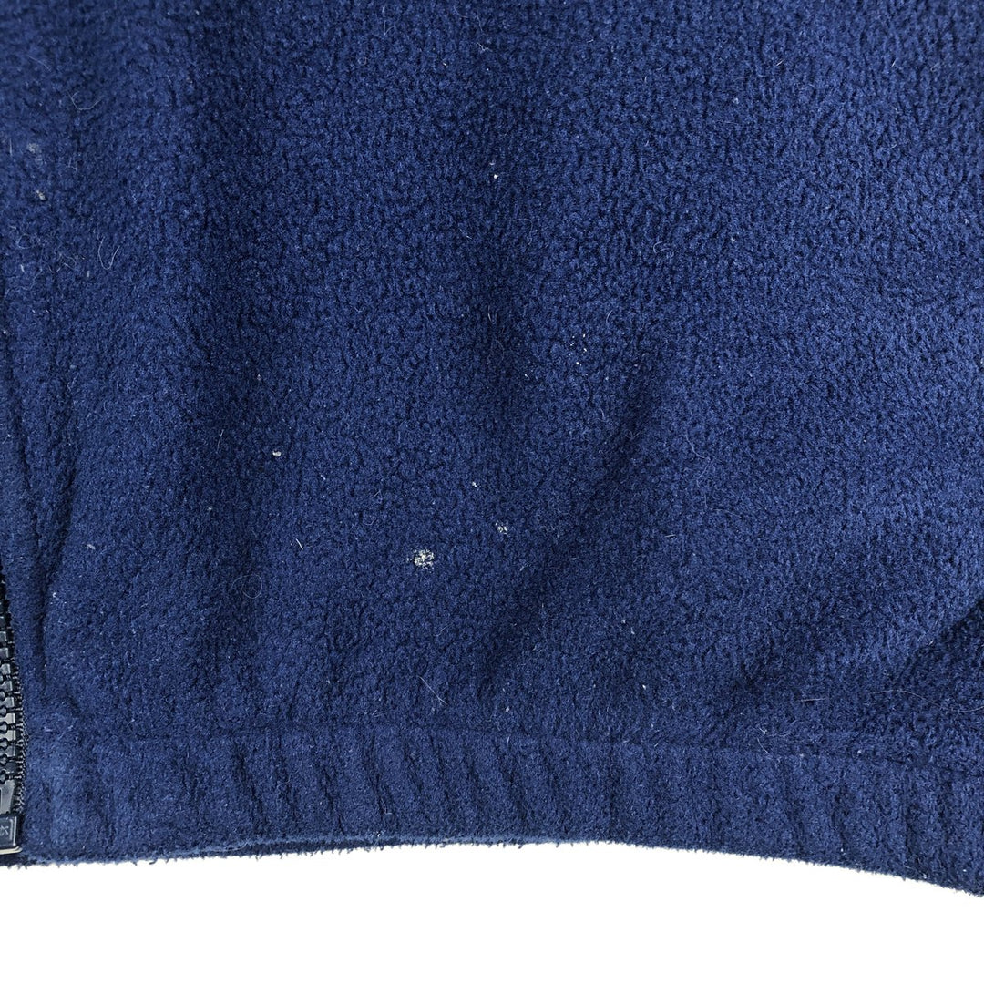 2000'S Eddie Bauer fleece vest, men's size M polyester Navy blue Vintage Second Hand