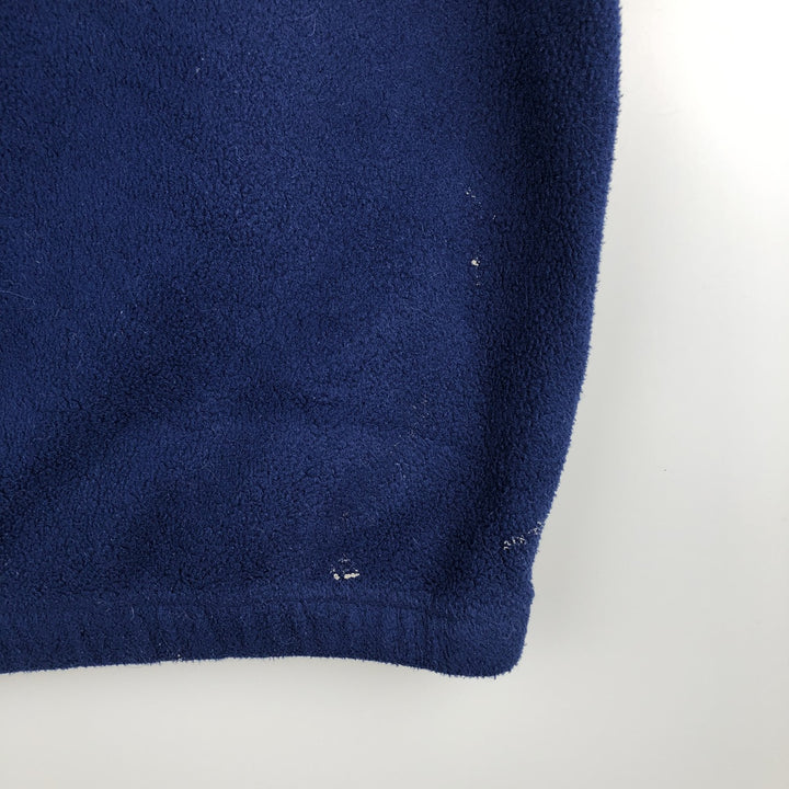2000'S Eddie Bauer fleece vest, men's size M polyester Navy blue Vintage Second Hand