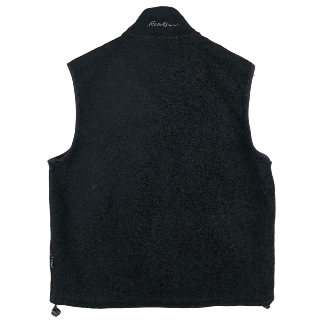 2000'S Eddie Bauer fleece vest, men's size M polyester black type Vintage Second Hand