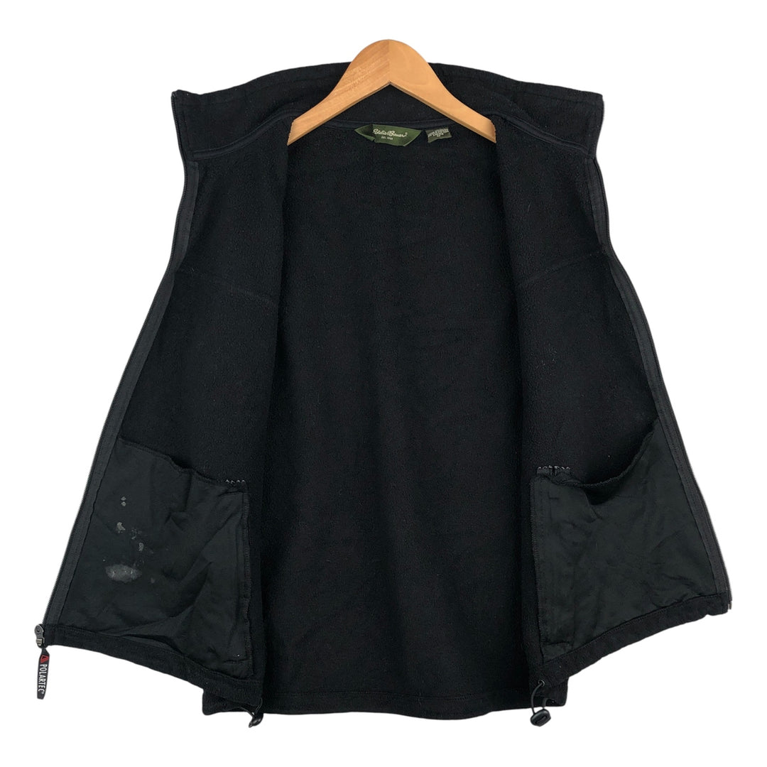 2000'S Eddie Bauer fleece vest, men's size M polyester black type Vintage Second Hand