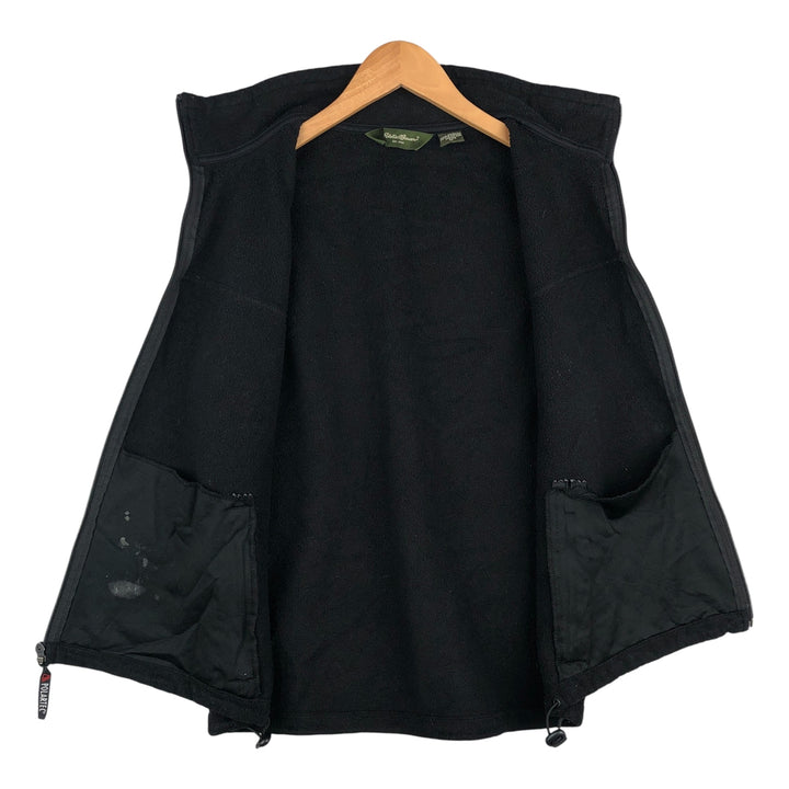 2000'S Eddie Bauer fleece vest, men's size M polyester black type Vintage Second Hand