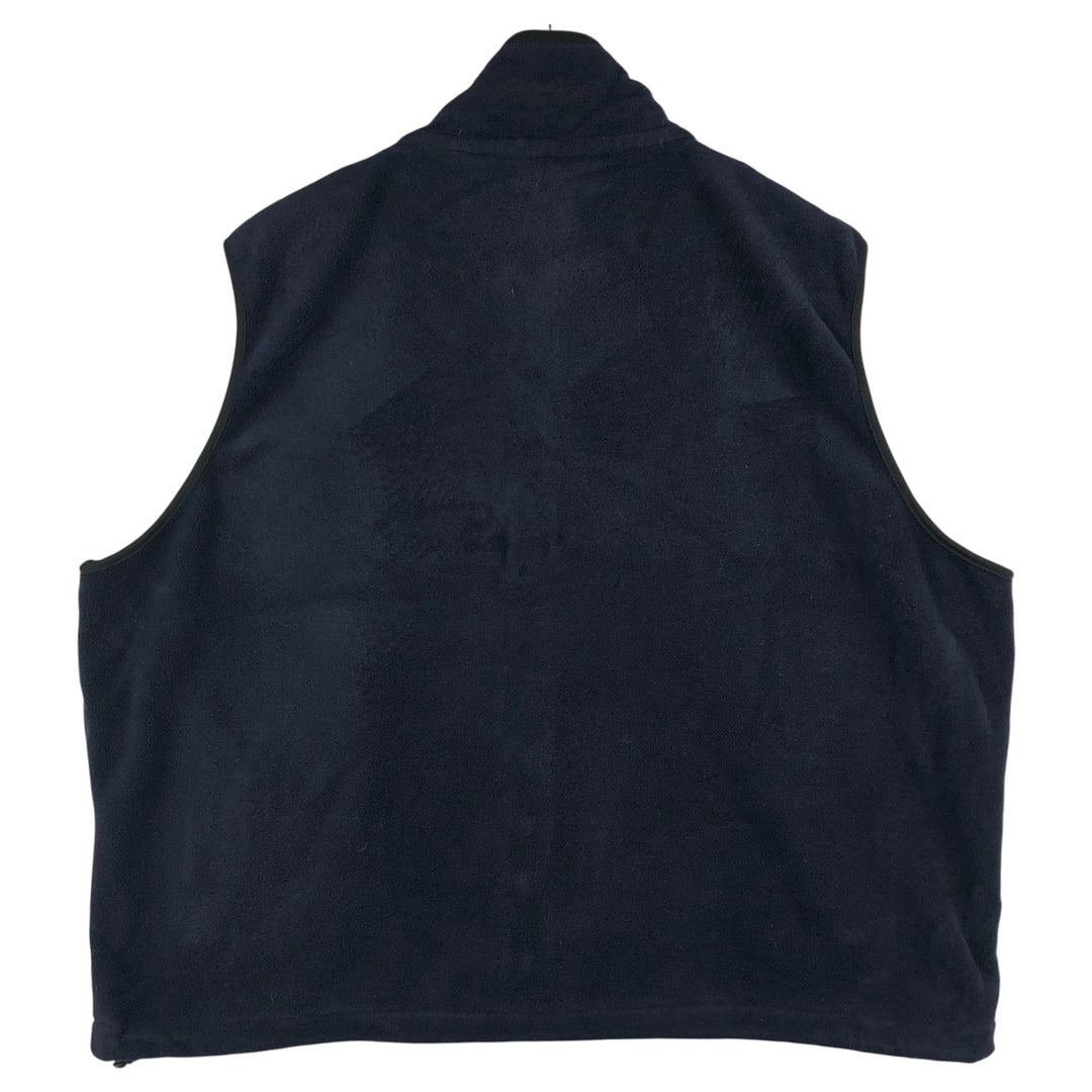 2000'S Eddie Bauer fleece vest, made in the USA, men's size XXL polyester navy blue type Vintage Second Hand