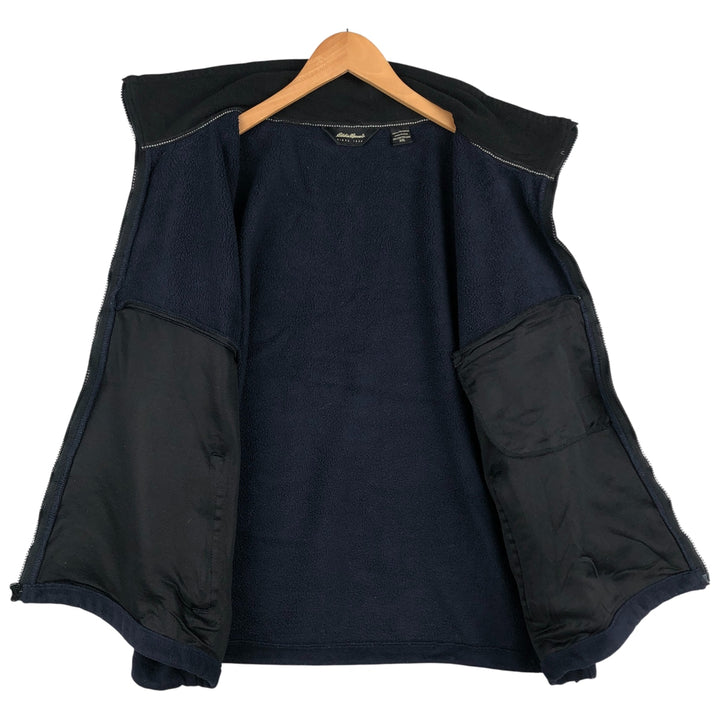 2000'S Eddie Bauer fleece vest, made in the USA, men's size XXL polyester navy blue type Vintage Second Hand