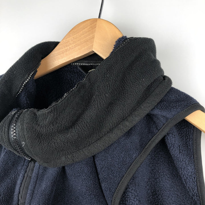 2000'S Eddie Bauer fleece vest, made in the USA, men's size XXL polyester navy blue type Vintage Second Hand