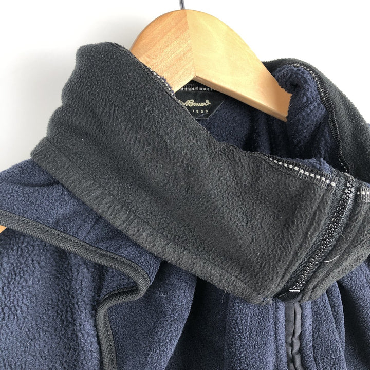 2000'S Eddie Bauer fleece vest, made in the USA, men's size XXL polyester navy blue type Vintage Second Hand