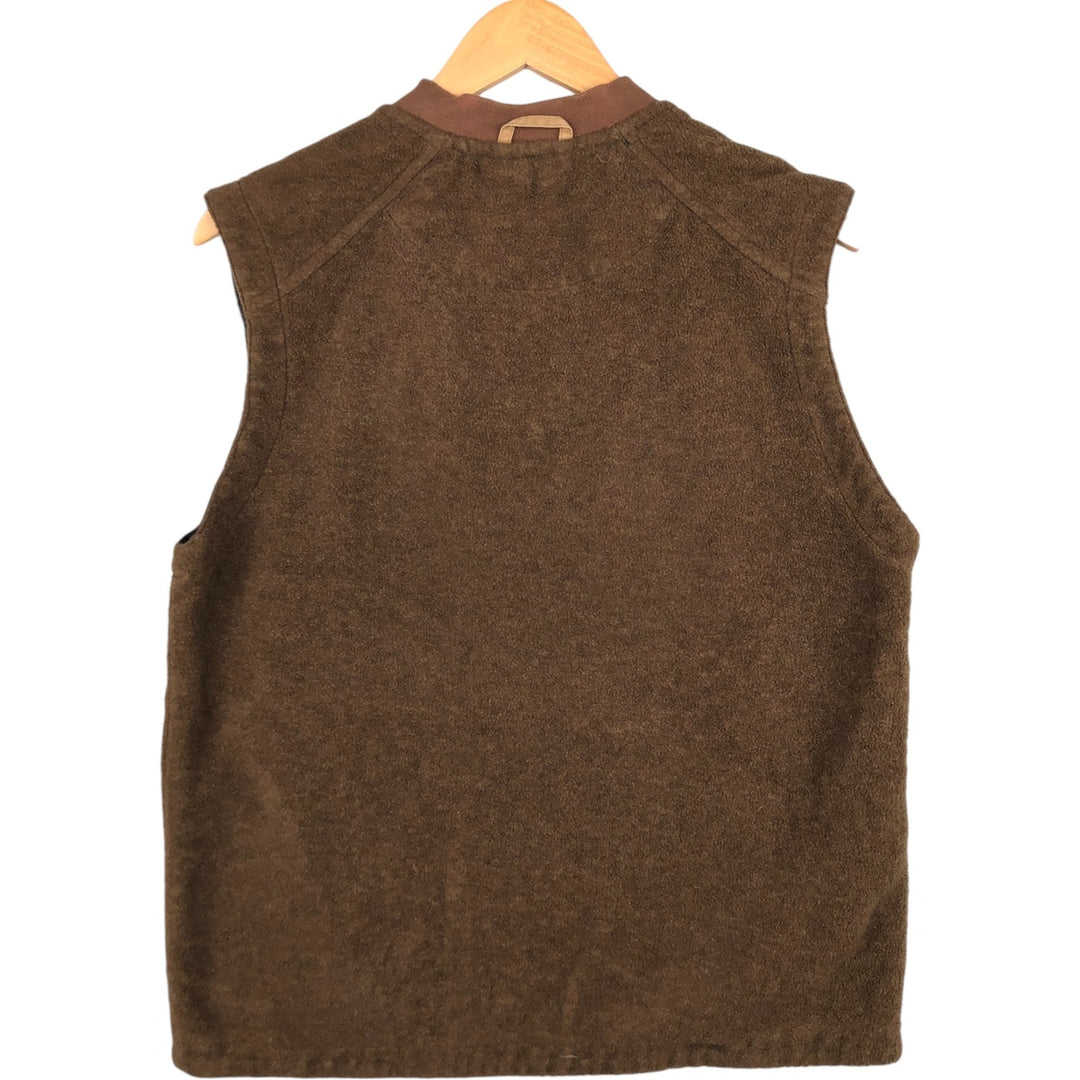 LLBean fleece vest, men's size S polyester brown type Vintage Second Hand