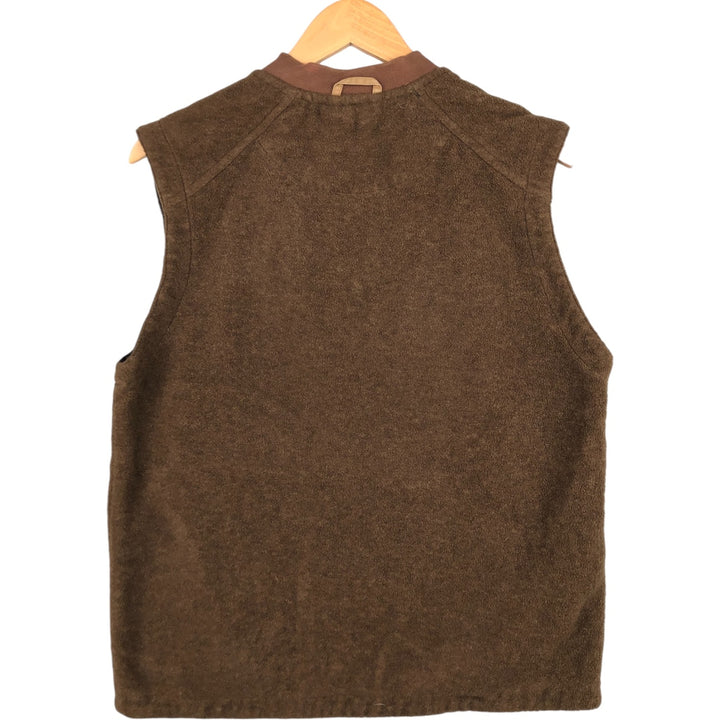 LLBean fleece vest, men's size S polyester brown type Vintage Second Hand