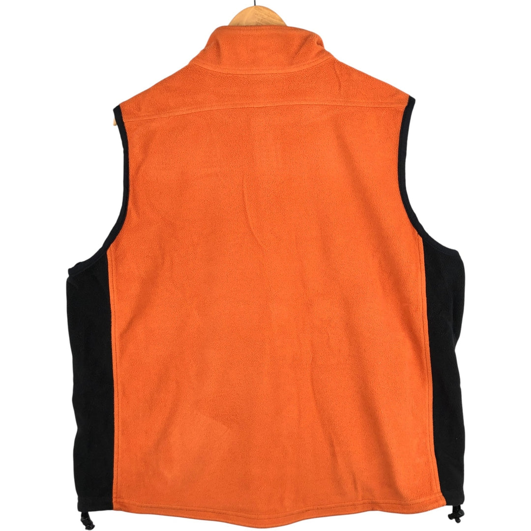 LLBean Fleece Vest, Made in USA, Men's XL polyester orange type Vintage Second Hand