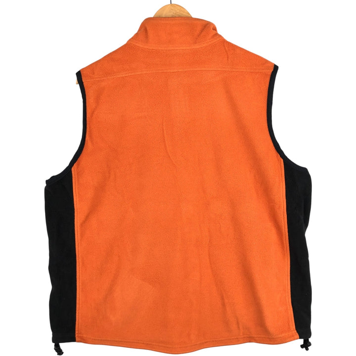 LLBean Fleece Vest, Made in USA, Men's XL polyester orange type Vintage Second Hand