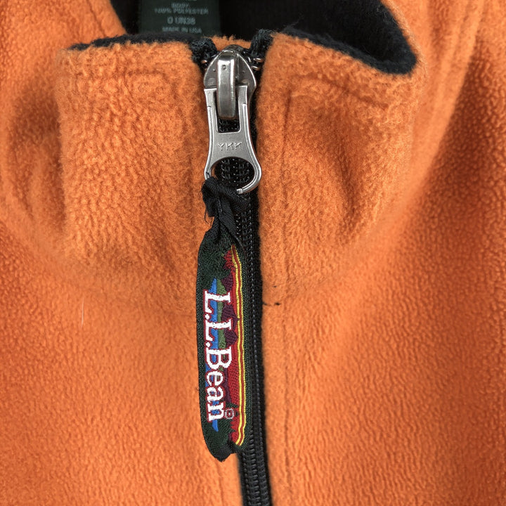 LLBean Fleece Vest, Made in USA, Men's XL polyester orange type Vintage Second Hand