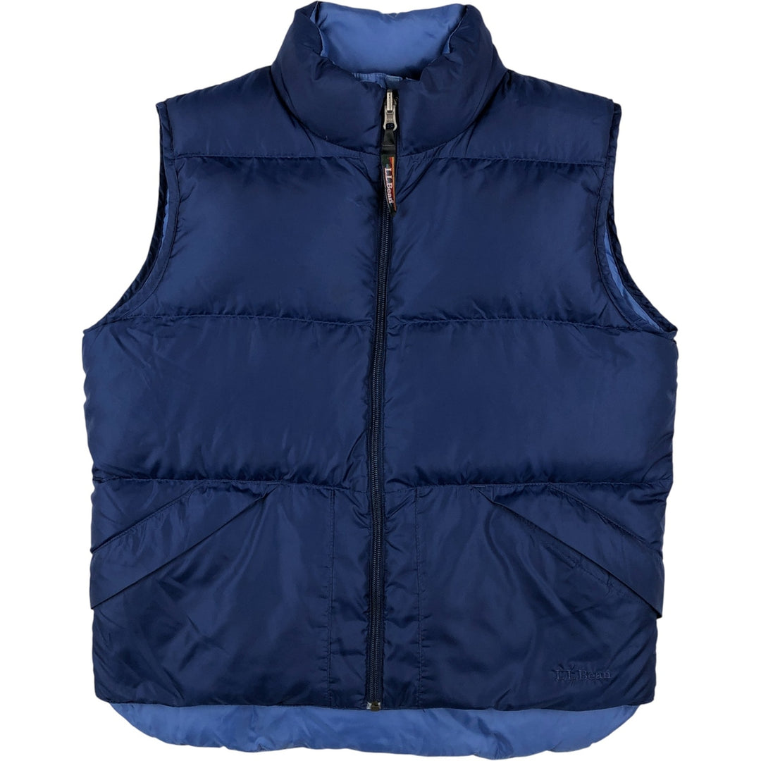 LLBean Reversible Goose Down Vest, Women's, Size Small polyester navy blue type Vintage Second Hand