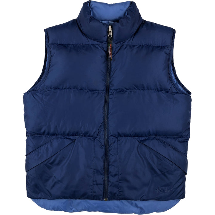 LLBean Reversible Goose Down Vest, Women's, Size Small polyester navy blue type Vintage Second Hand