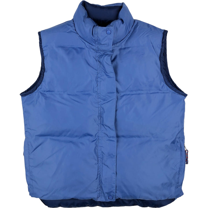 LLBean Reversible Goose Down Vest, Women's, Size Small polyester navy blue type Vintage Second Hand