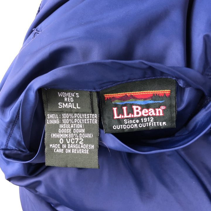 LLBean Reversible Goose Down Vest, Women's, Size Small polyester navy blue type Vintage Second Hand