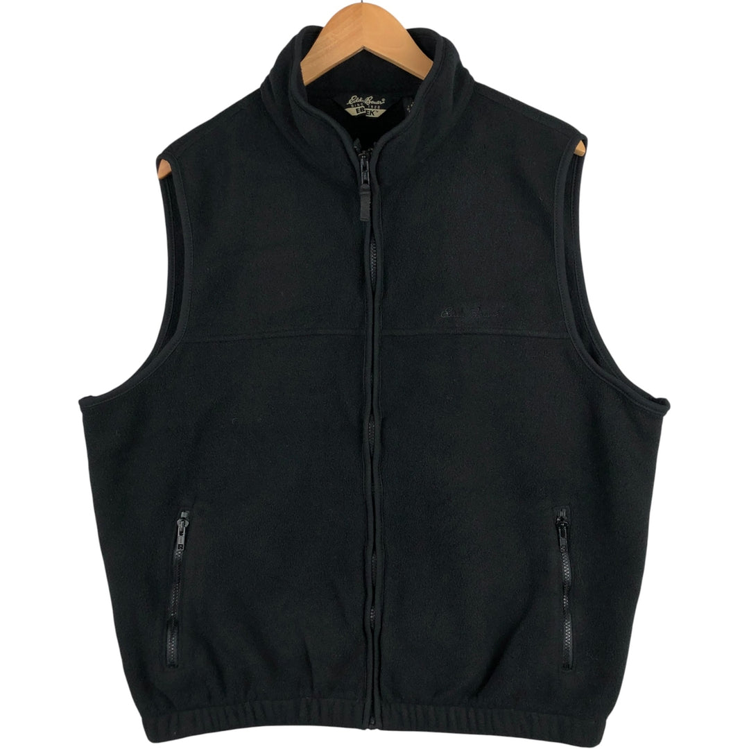 Eddie Bauer EBTEK Fleece Vest, Men's Size L polyester black type Vintage Second Hand