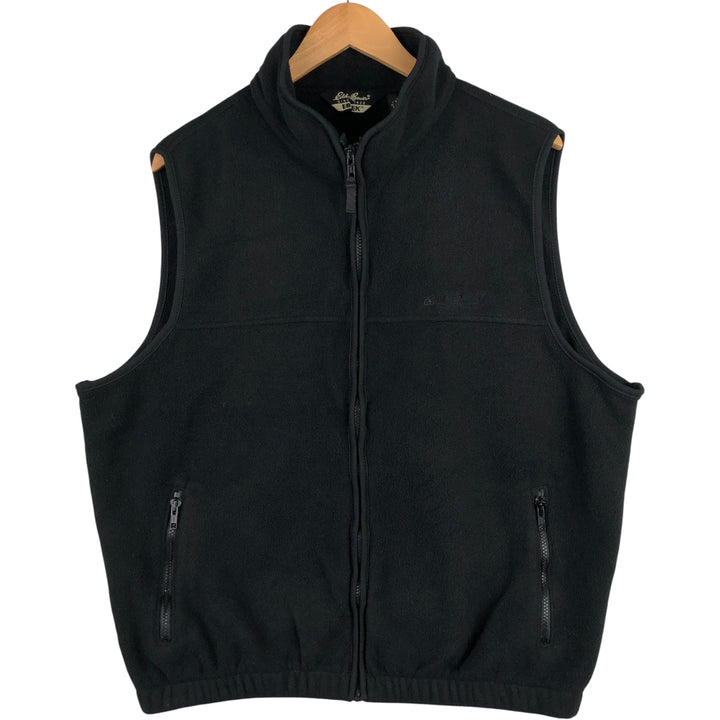 Eddie Bauer EBTEK Fleece Vest, Men's Size L polyester black type Vintage Second Hand