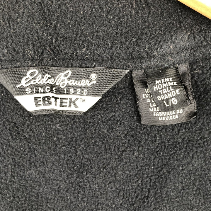 Eddie Bauer EBTEK Fleece Vest, Men's Size L polyester black type Vintage Second Hand