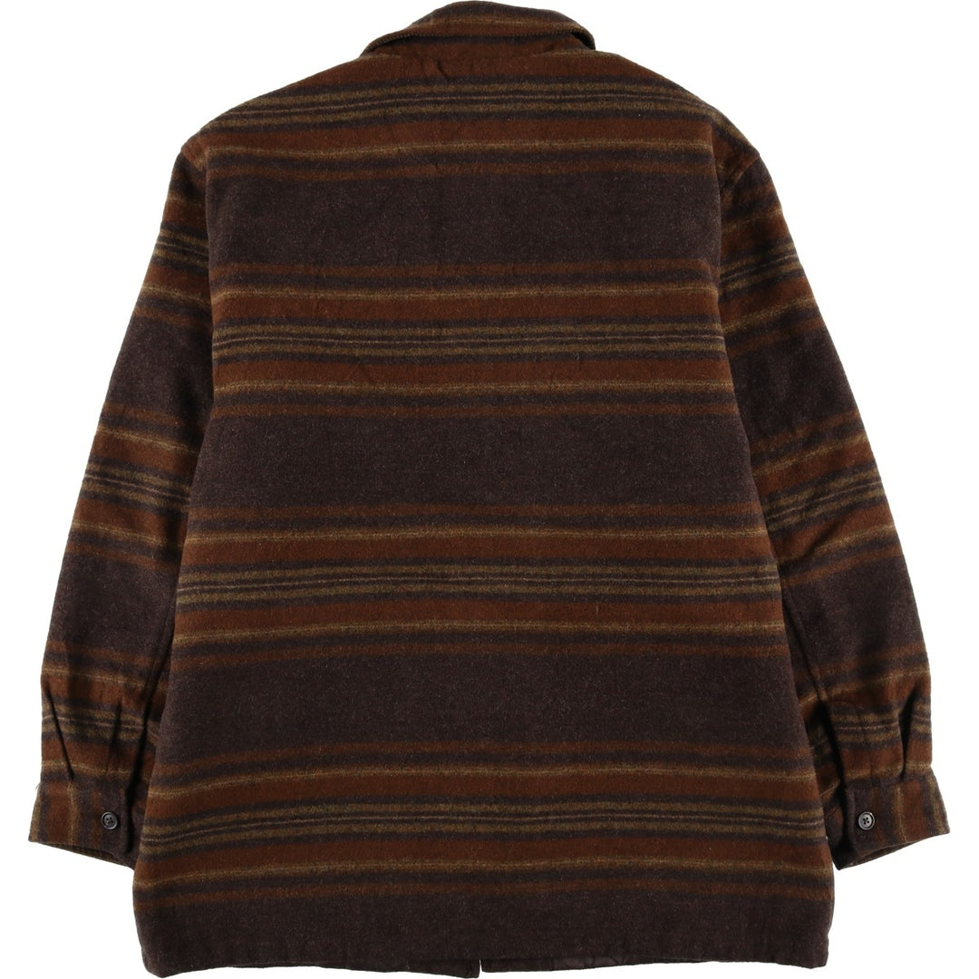 Banana Republic Border Pattern Padded Wool Jacket, Men's Size L wool brown type Vintage Second Hand