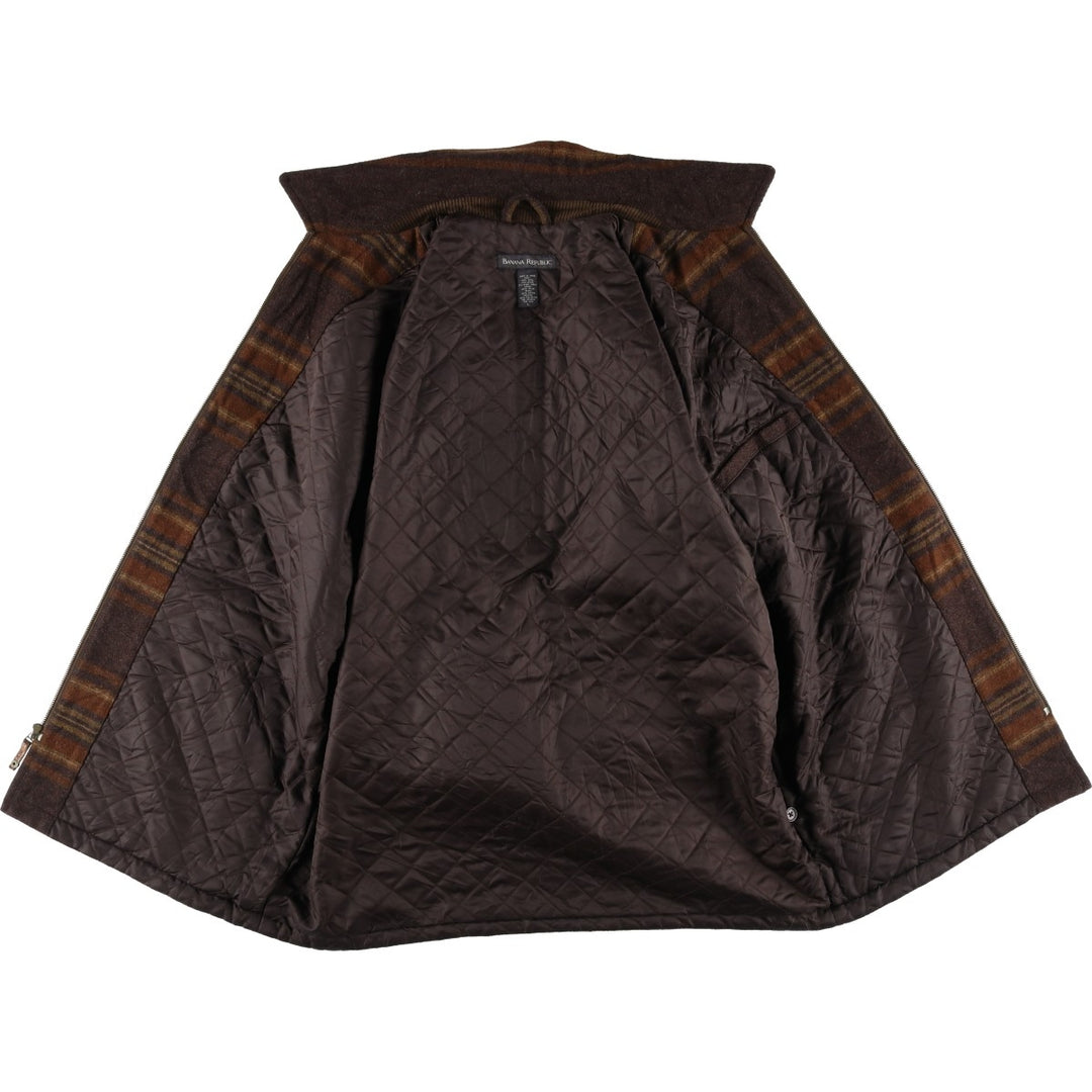 Banana Republic Border Pattern Padded Wool Jacket, Men's Size L wool brown type Vintage Second Hand