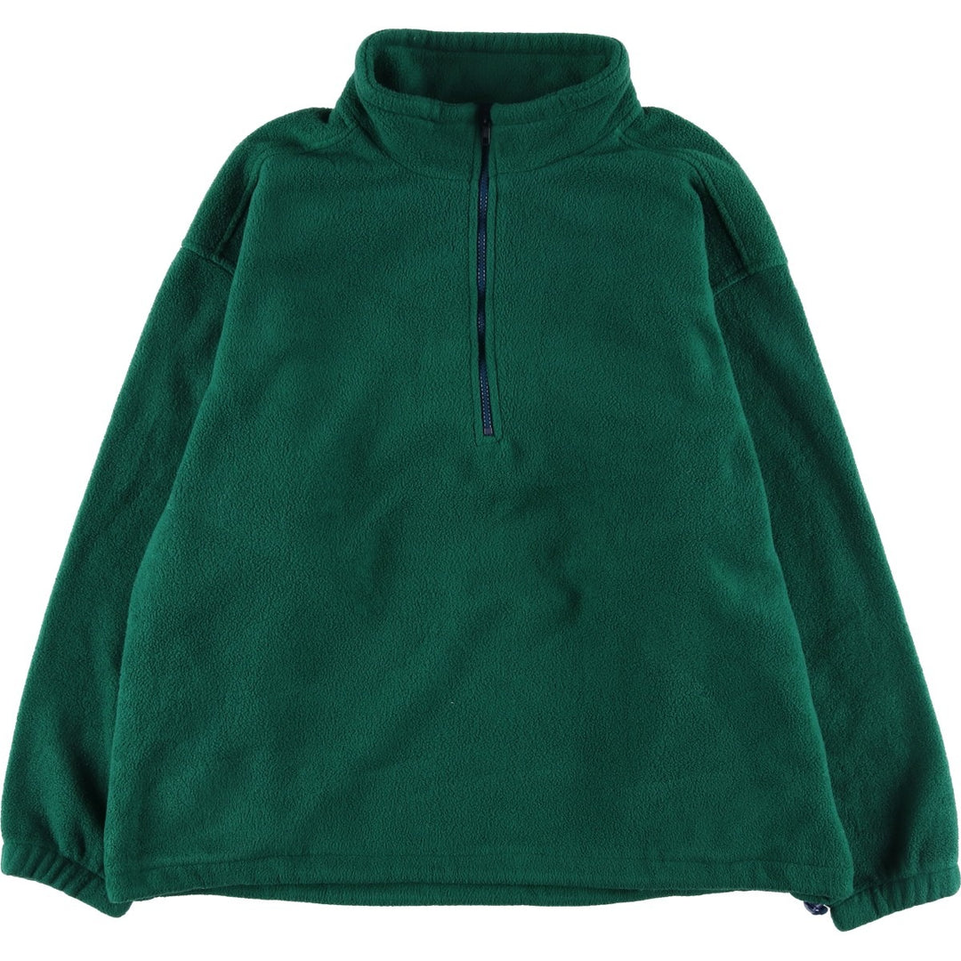 Eddie Bauer Half-Zip Fleece Pullover, Men's XL polyester Green type dark green Vintage Second Hand