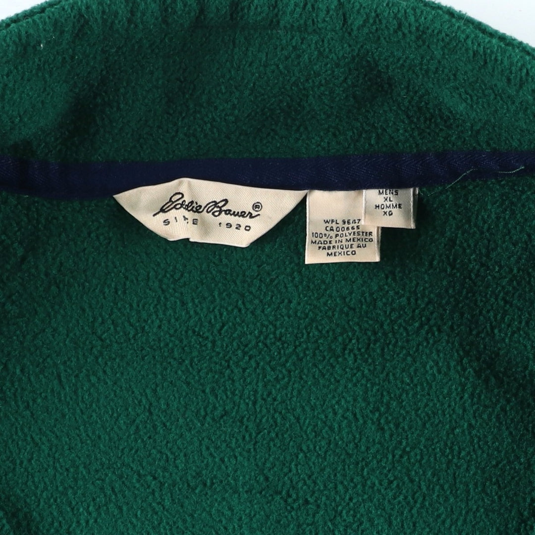 Eddie Bauer Half-Zip Fleece Pullover, Men's XL polyester Green type dark green Vintage Second Hand