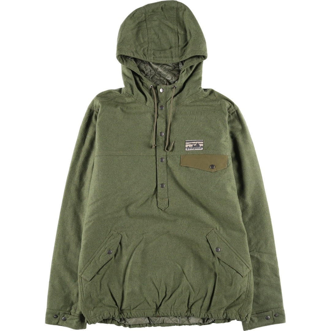 Patagonia 50385FA15 Padded Half-Snap Pullover Wool Parka, Men's Size L wool Khaki type Vintage Second Hand