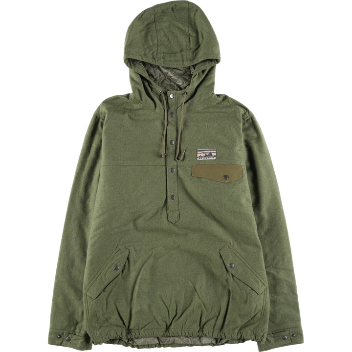 Patagonia 50385FA15 Padded Half-Snap Pullover Wool Parka, Men's Size L wool Khaki type Vintage Second Hand