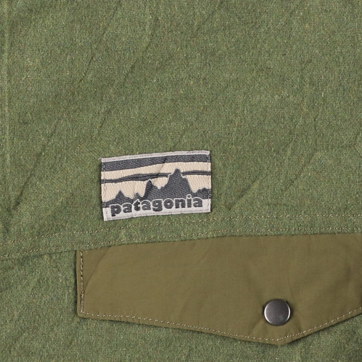 Patagonia 50385FA15 Padded Half-Snap Pullover Wool Parka, Men's Size L wool Khaki type Vintage Second Hand