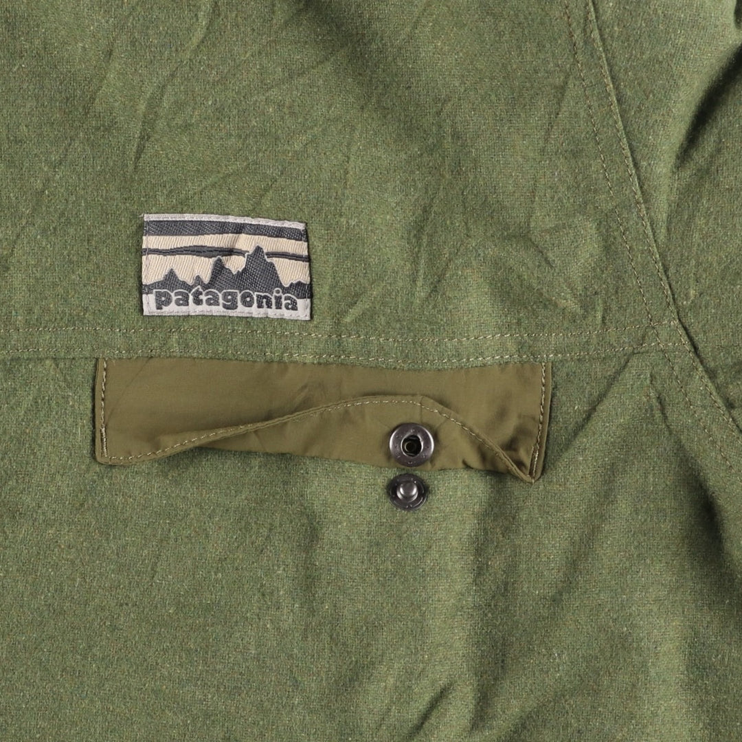 Patagonia 50385FA15 Padded Half-Snap Pullover Wool Parka, Men's Size L wool Khaki type Vintage Second Hand