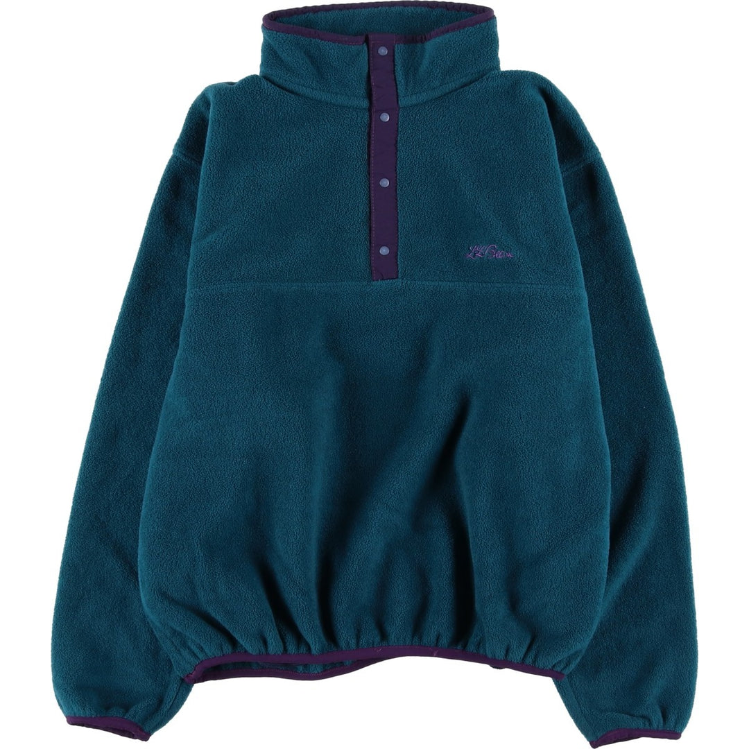 Vintage 70s-80'S LLBean Half-Snap Fleece Pullover, Men's Medium unclear green type Vintage Second Hand