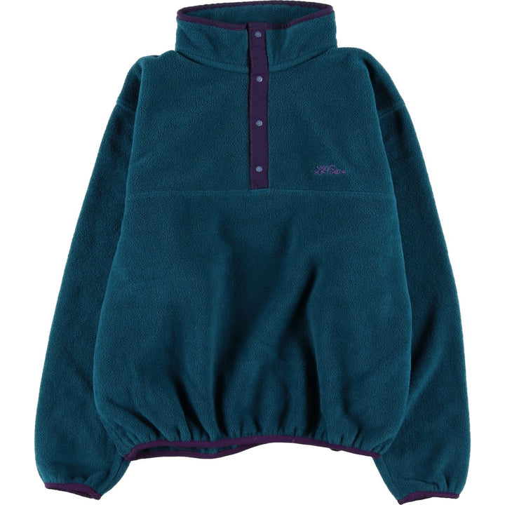 Vintage 70s-80'S LLBean Half-Snap Fleece Pullover, Men's Medium unclear green type Vintage Second Hand