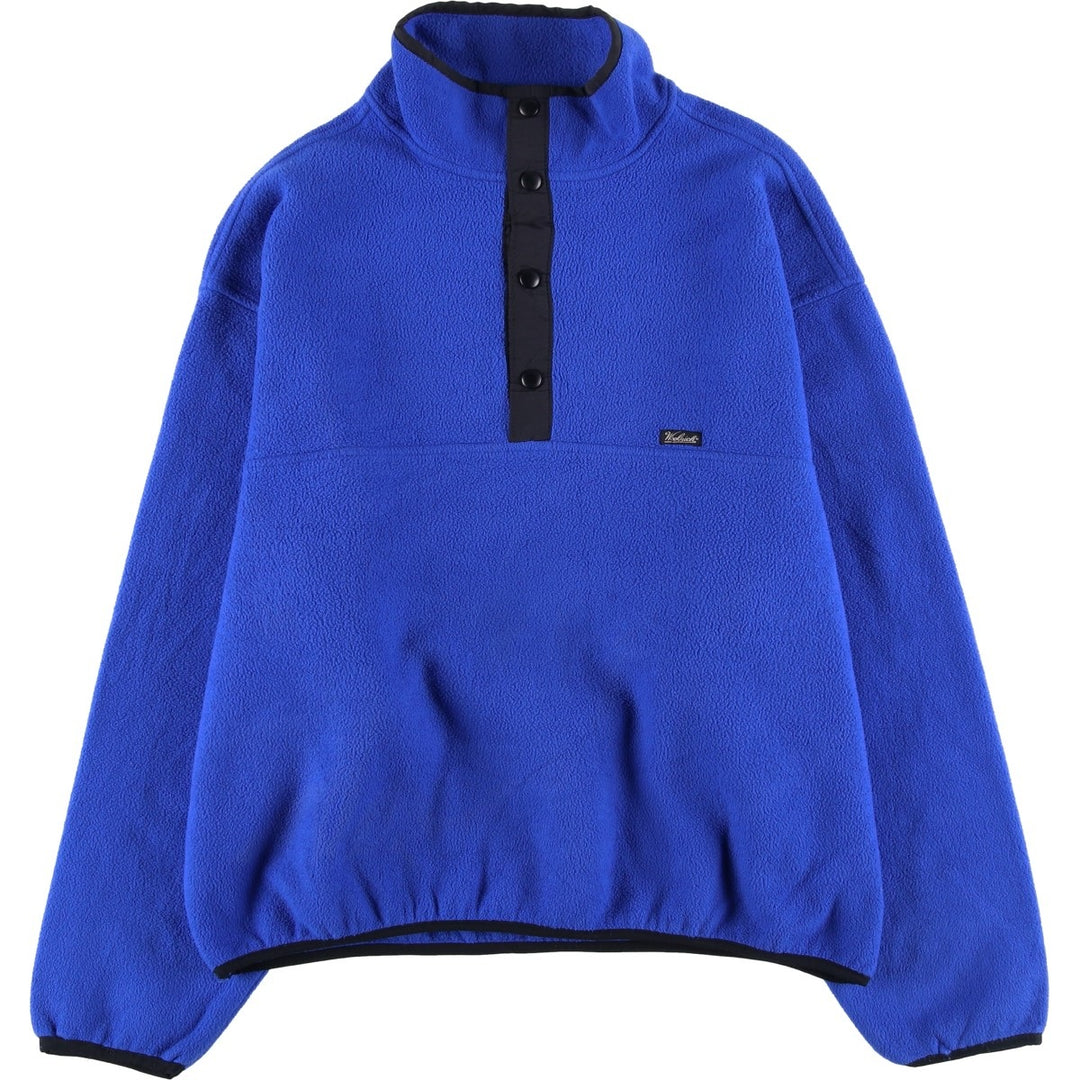 90s-00'S WOOLRICH fleece pullover, men's size L polyester blue type Vintage Second Hand