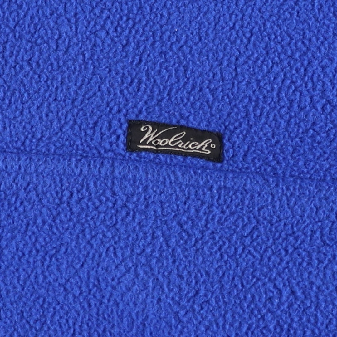 90s-00'S WOOLRICH fleece pullover, men's size L polyester blue type Vintage Second Hand