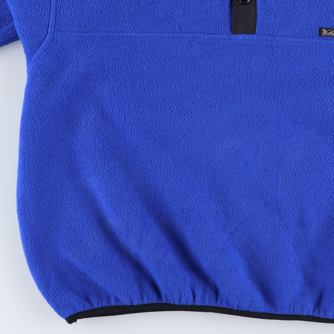 90s-00'S WOOLRICH fleece pullover, men's size L polyester blue type Vintage Second Hand