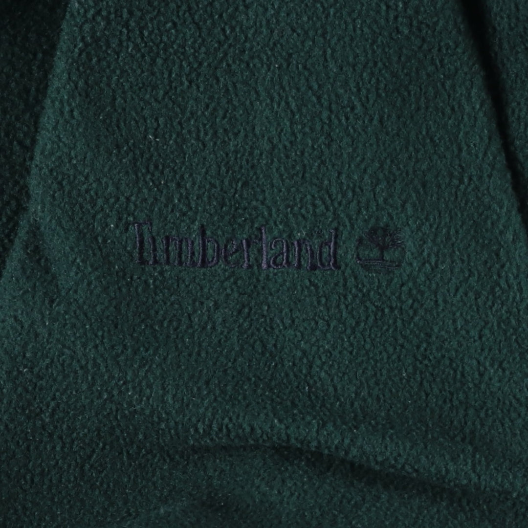 Vintage 90'S Timberland WEATHERGEAR half-zip fleece pullover, made in the USA, men's size XL polyester Green type dark green Vintage Second Hand