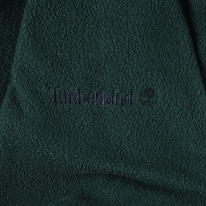 Vintage 90'S Timberland WEATHERGEAR half-zip fleece pullover, made in the USA, men's size XL polyester Green type dark green Vintage Second Hand