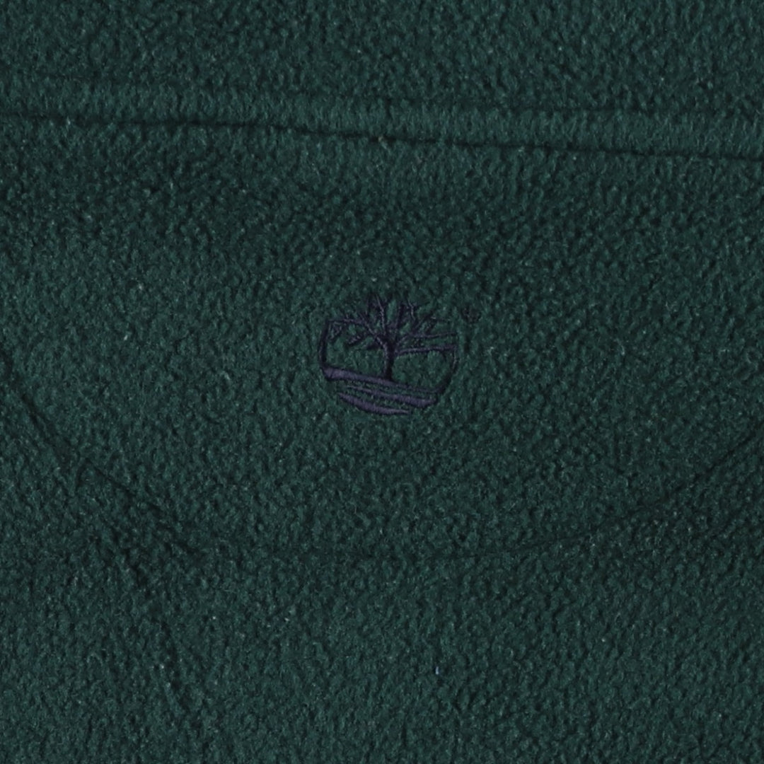 Vintage 90'S Timberland WEATHERGEAR half-zip fleece pullover, made in the USA, men's size XL polyester Green type dark green Vintage Second Hand