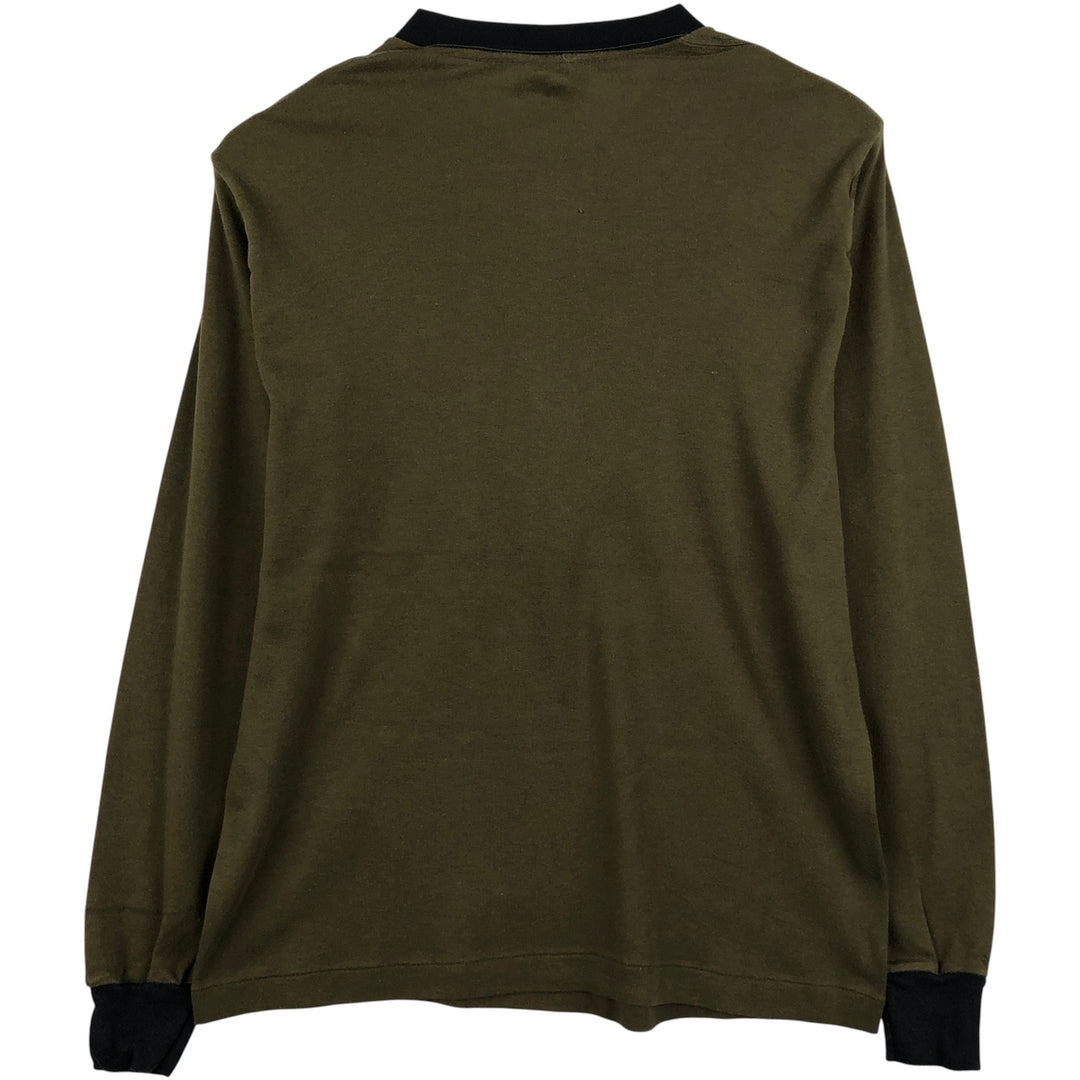 STANFIELDS Solid Pocket Long Sleeve T-Shirt, Made in Canada, Men's Size Medium cotton Khaki type Vintage Second Hand