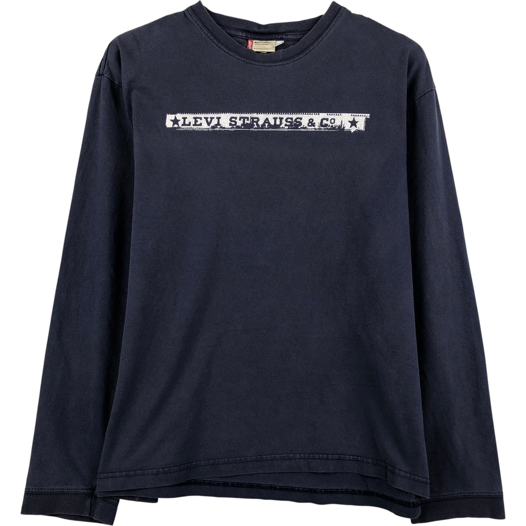 Levi's RED TAB Long Sleeve T-Shirt, Men's Size L cotton navy blue type Vintage Second Hand