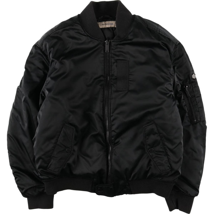 2000s~ Calvin Klein Jeans MA-1 style padded puffer jacket, men's size L Nylon black type Vintage Second Hand