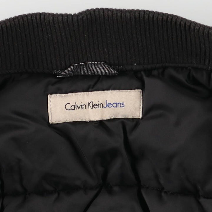 2000s~ Calvin Klein Jeans MA-1 style padded puffer jacket, men's size L Nylon black type Vintage Second Hand