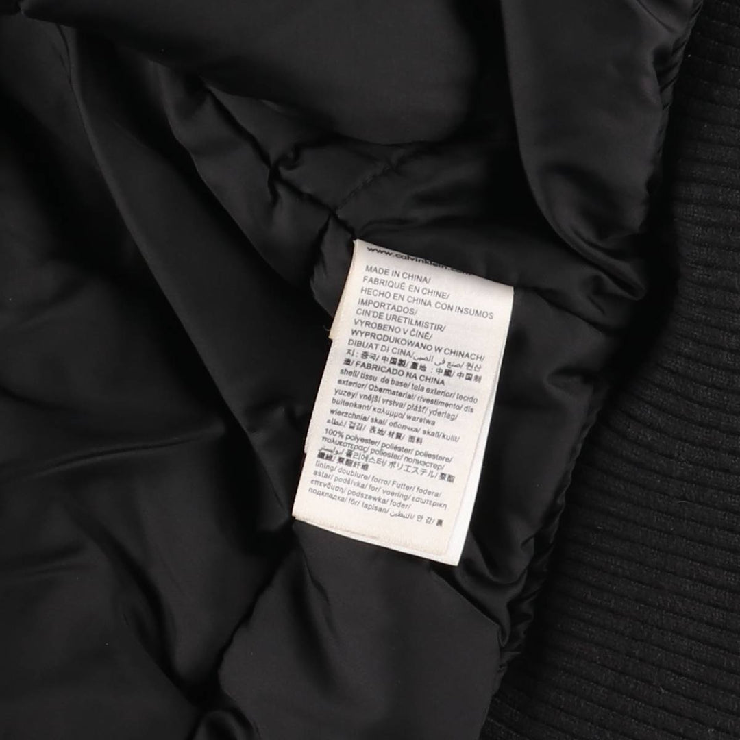 2000s~ Calvin Klein Jeans MA-1 style padded puffer jacket, men's size L Nylon black type Vintage Second Hand