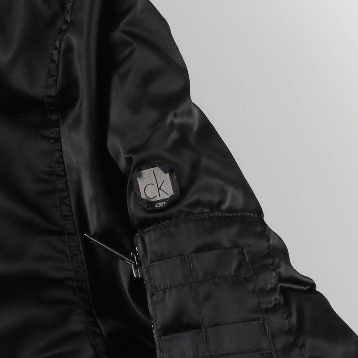 2000s~ Calvin Klein Jeans MA-1 style padded puffer jacket, men's size L Nylon black type Vintage Second Hand