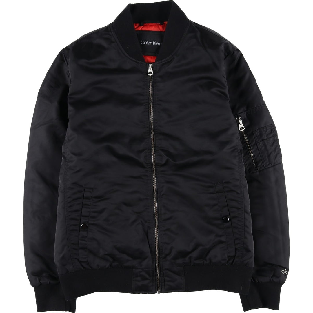 2000s~ Calvin Klein MA-1 style padded puffer jacket, men's size M Nylon black type Vintage Second Hand