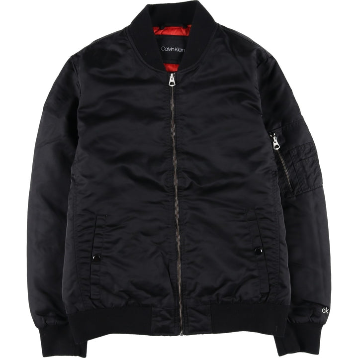 2000s~ Calvin Klein MA-1 style padded puffer jacket, men's size M Nylon black type Vintage Second Hand