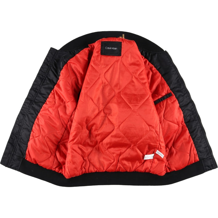 2000s~ Calvin Klein MA-1 style padded puffer jacket, men's size M Nylon black type Vintage Second Hand